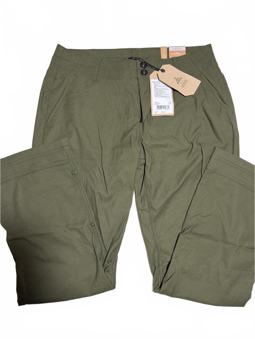 prAna Alana Convertible Pants Size 12 Short Inseam 28" Olive Green